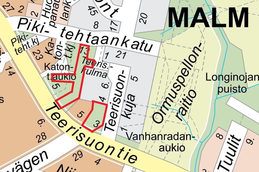Karta med byggplatsområde (våren 2025).
