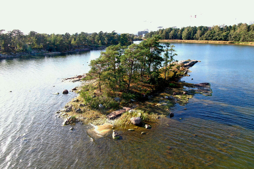 Kråkholmsgrundet från luften.