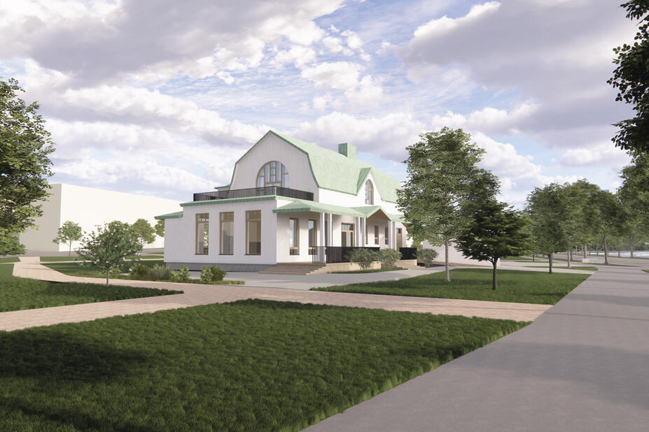 Havainnekuva paviljongista.