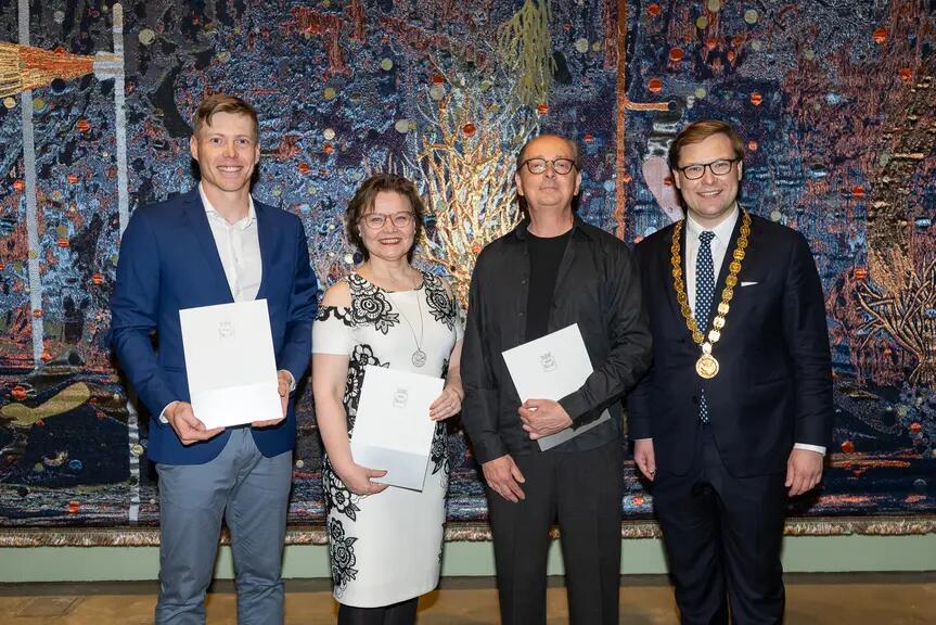 Harri Heliövaara, Minna Huotilainen, Pekka Lanerva and Helsinki Mayor Daniel Sazonov.