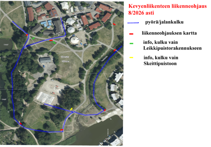 Kartta liikennejärjestelyistä.