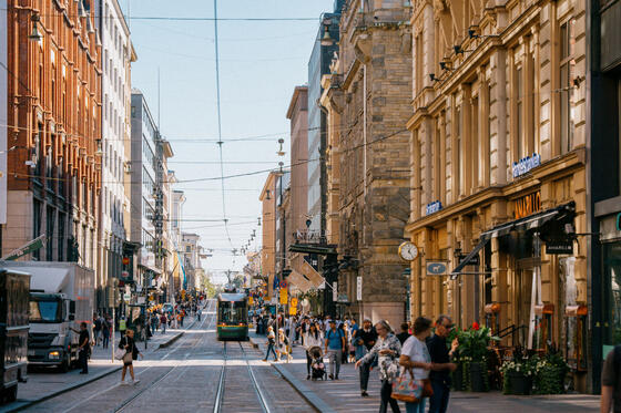 People walking in the city centre.