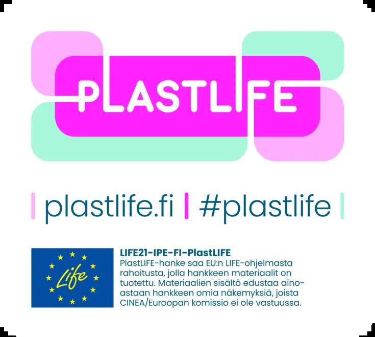PlastLIFE-hanke saa EU:n LIFE-ohjelmasta rahoitusta, jolla hankkeen materiaalit on tuotettu.