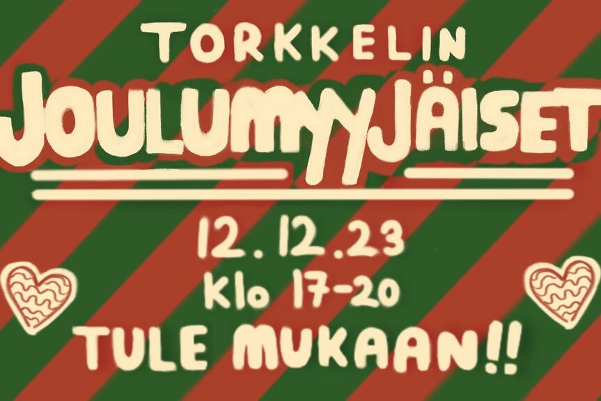 Mainosjuliste, jossa teksti: Torkkelin joulumyyjäiset 12.12.2023