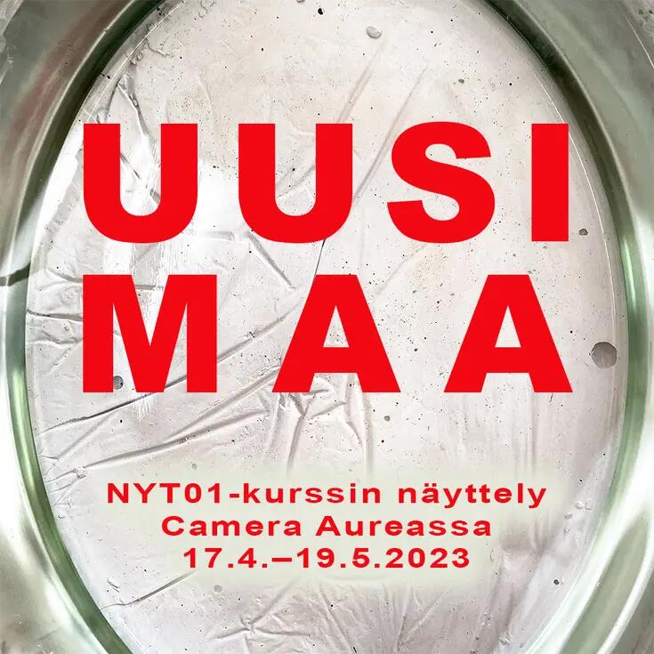 Yksityiskohta opiskelijan teoksesta Uusi maa -näyttelyssä.