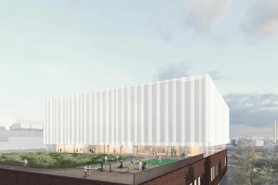 Alustava havainnekuba 2025. Kattoterassin liikuntatiloja.
