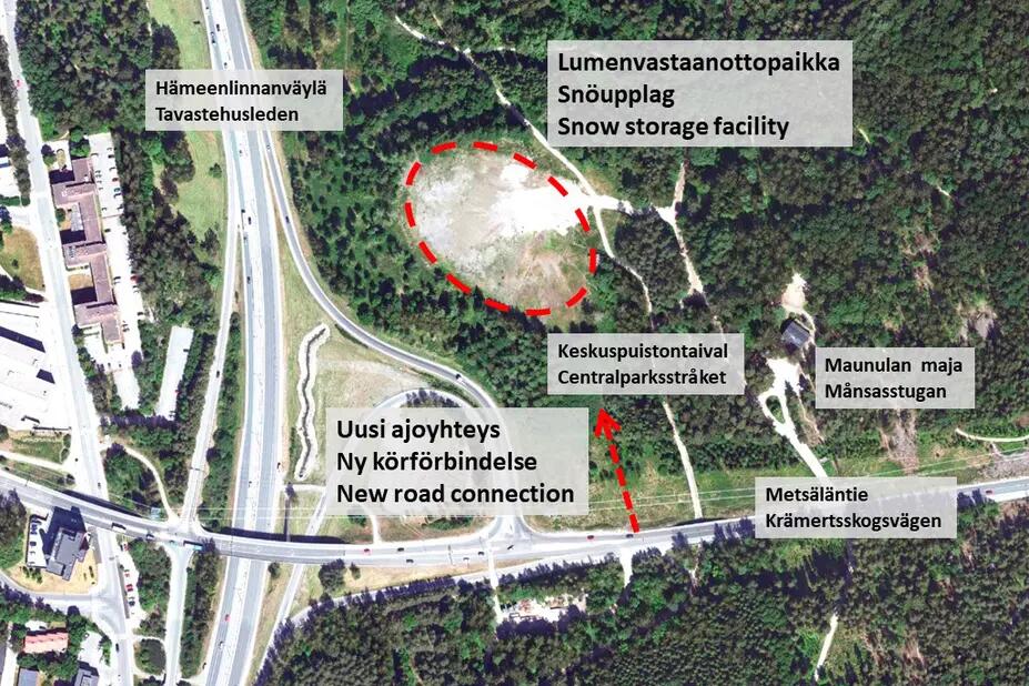 Kartta lumenvastaanottopaikasta.